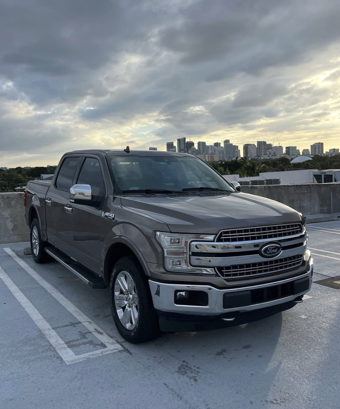 Ford F-150 detailed against the Miami skyline