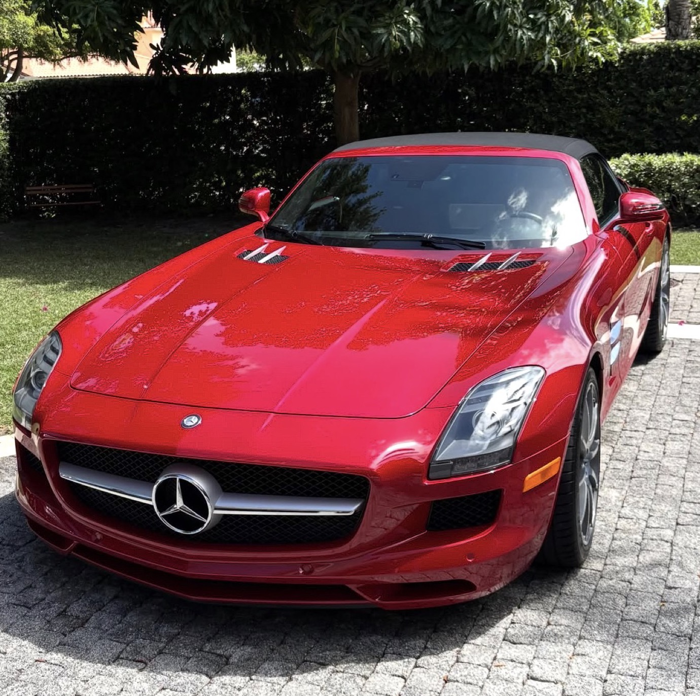 Red Mercedes-Benz SLS AMG after paint correction